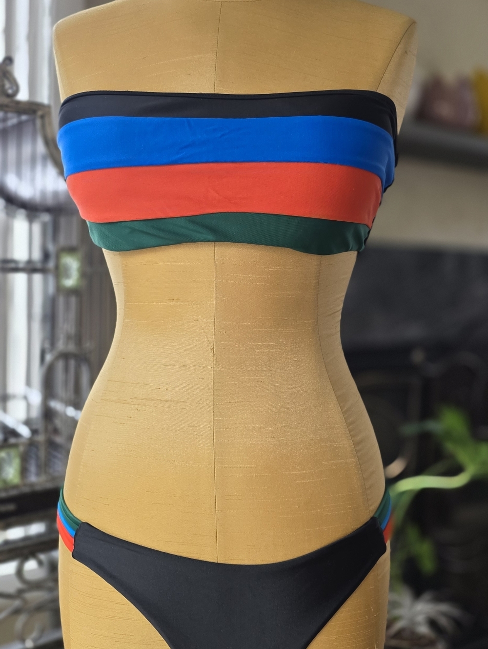 ☀️ Colorblock Bandeau Bikini Set Black Size L - Picture 4 of 7